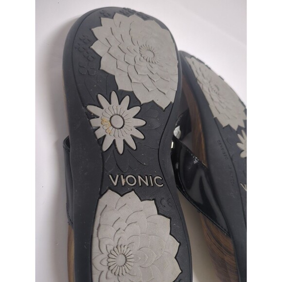 Vionic Sandals Women 8 Black Rest Eve Jeweled Arch Support Thong Flip Flop EU39 - Picture 11 of 13